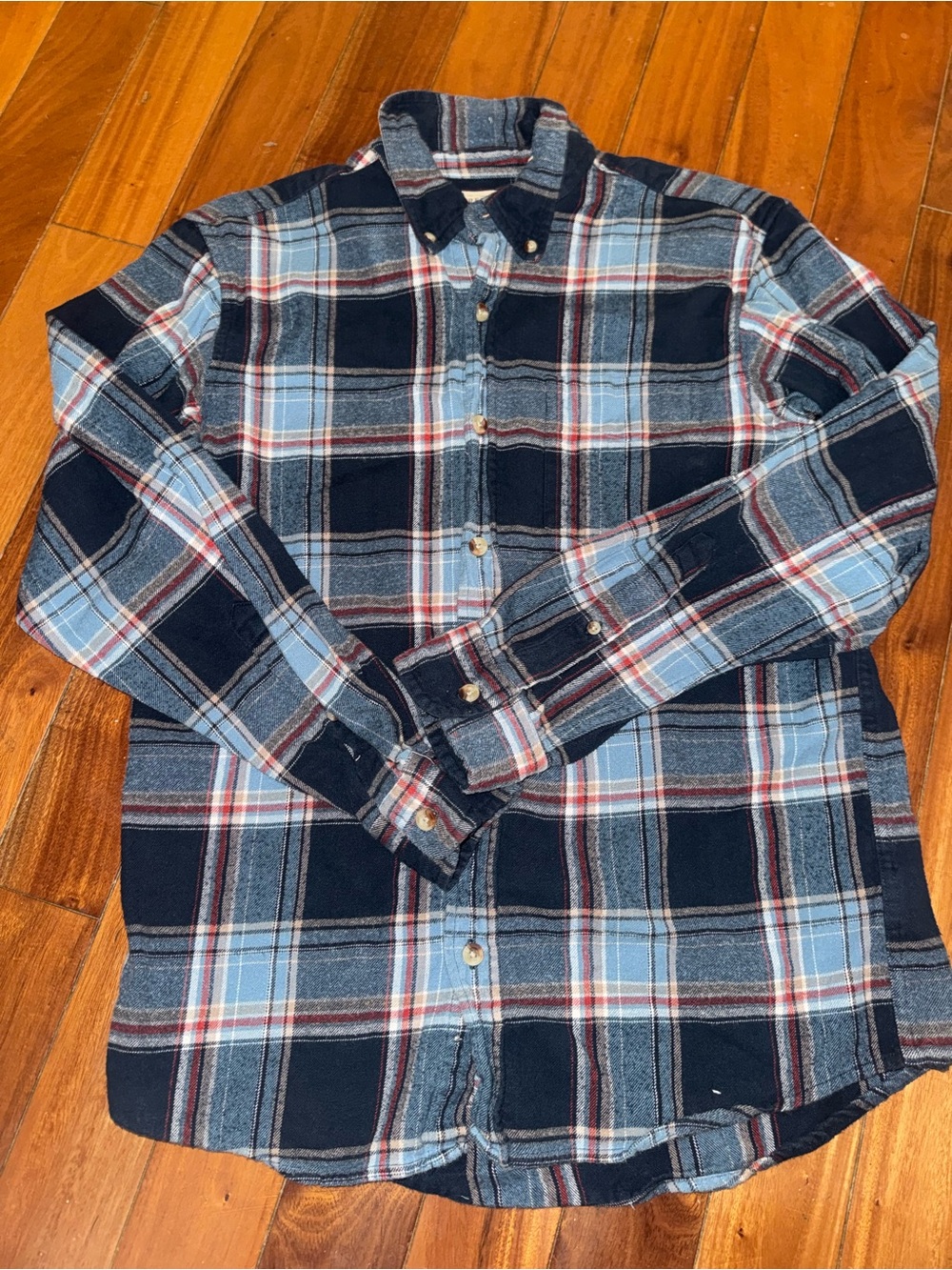 RedHead Navy, Light Blue & White Plaid Button-Down Shirt